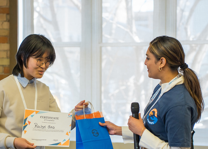 Helping Hands certificate presentation